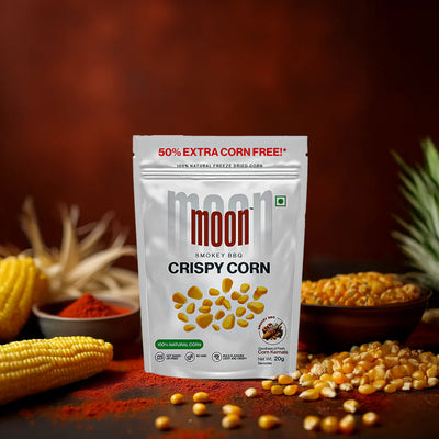 Moon Freeze Dried Crispy Corn Smokey BBQ | ( Pack Of 3 ) 20 gms each