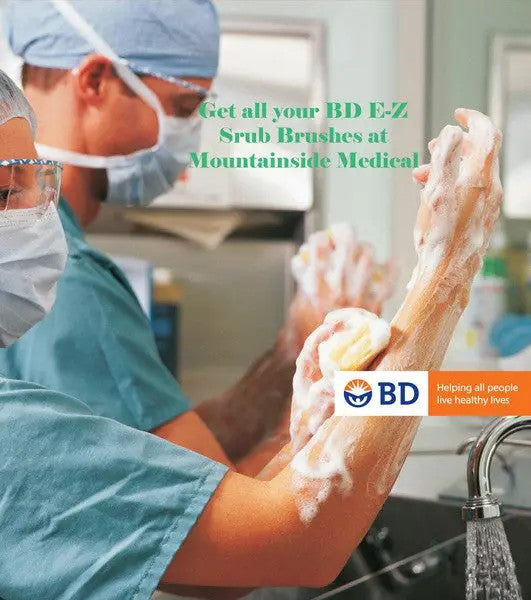 BD 371603 E-Z 160 Surgical Scrub Brush with Sponge & Nail Cleaner, No Detergent 30 Per Box