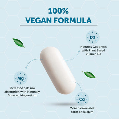 True Calcium Tablets with Plant Vitamin D3 for Stronger Bones