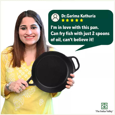 CASTrong Cast Iron Fry Pan/Skillet, Pre-seasoned, Nonstick, 100% Pure, Toxin-free, Induction, 26.2cm, 1.8L, 2.3kg