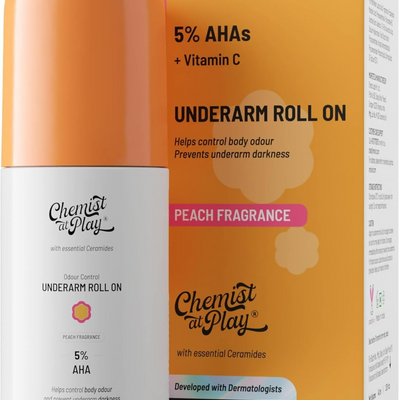 Chemist At Play UnderArm Roll-On with 5% AHA (Peach Fragrance)