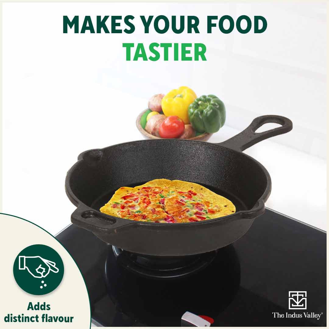 CASTrong Cast Iron Fry Pan/Skillet,Pre-seasoned, Nonstick, 100% Pure, Toxin-free, Induction, 23cm, 1.4L, 2.4kg