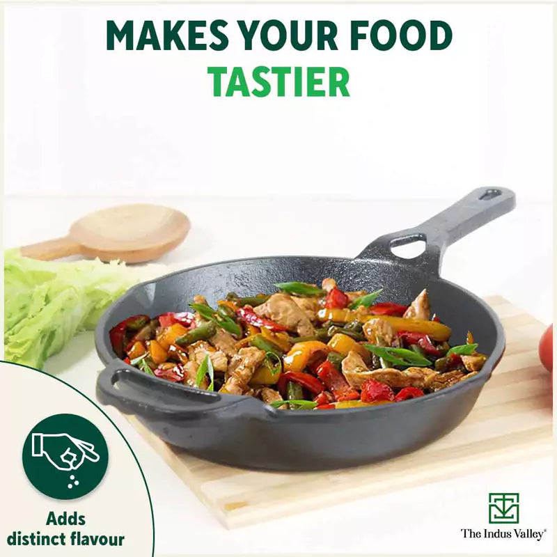 CASTrong Cast Iron Fry Pan/Skillet, Pre-seasoned, Nonstick, 100% Pure, Toxin-free, Induction, 26.2cm, 1.8L, 2.3kg