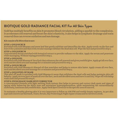 Biotique Bio Gold Radiance Facial Kit For radiant Young Skin - 65 gms
