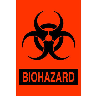 Biohazard Infection Control Red Adhesive Labels 500/Roll