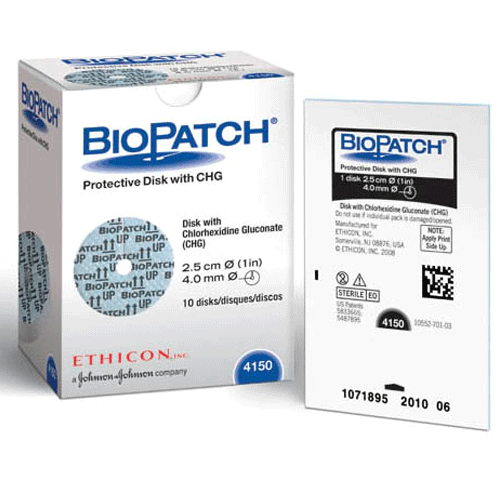 BioPatch Antimicrobial CHG Disk Wound Dressing for Medical Tubes and Catheters