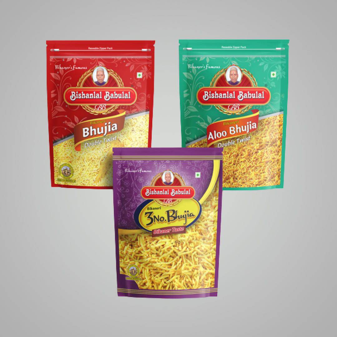 Combo: 3 No Bhujia & Karor Pati Bhujia - 750 gms