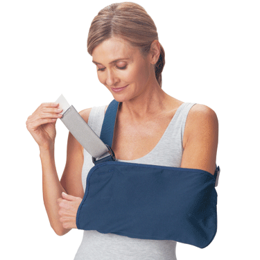 Arm Sling with Padded Strap Blue Vogue D-Ring / Hook and Loop Strap Closure