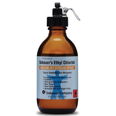 Gebauer Ethyl Chloride Topical Anesthetic Spray, Jet-Stream Glass Bottle, 3.5 oz