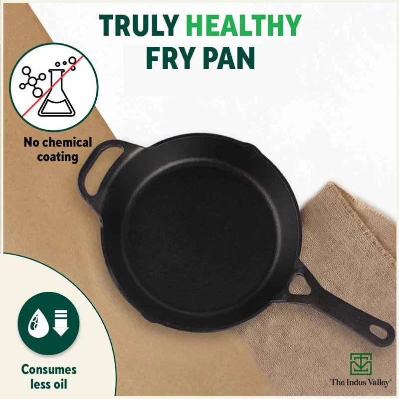 CASTrong Cast Iron Fry Pan/Skillet, Pre-seasoned, Nonstick, 100% Pure, Toxin-free, Induction, 26.2cm, 1.8L, 2.3kg