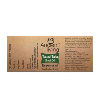 Ancient Living Tulasi Taila (Basil Oil) Essential Oil