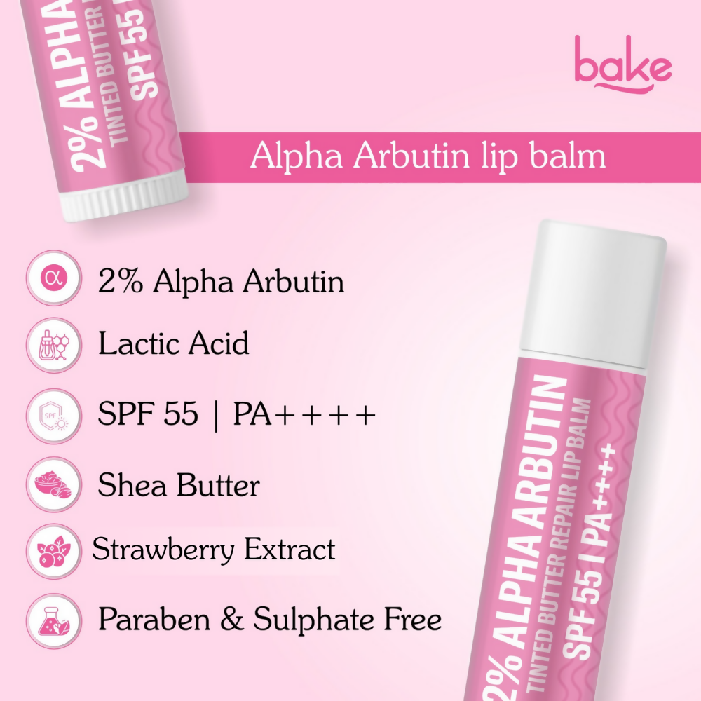 Bake 2% Alpha Arbutin Tinted Butter Brightening Lip Balm SPF 55 PA ...