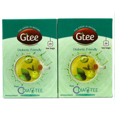Gtee DIA-g-TEE Diabetic Friendly Tea with Gymnema, Bitter Gourd, Green Tea