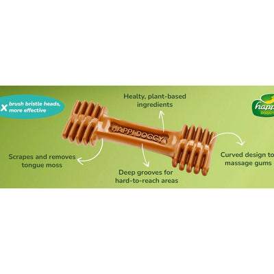 Happi Doggy Dental Chew Care Skin & Coat Support Honey & Coconut Oil