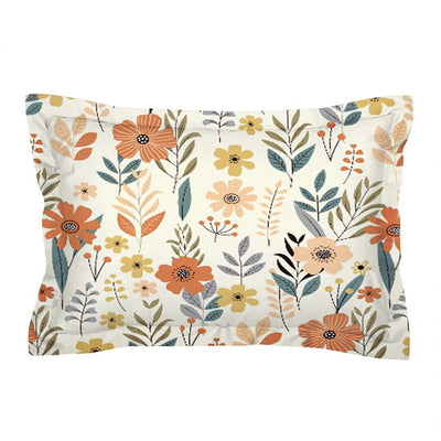 AEROHAVEN Premium Cream-Coloured Floral Cotton 300 TC King Bedsheet & 2 Pillow Covers