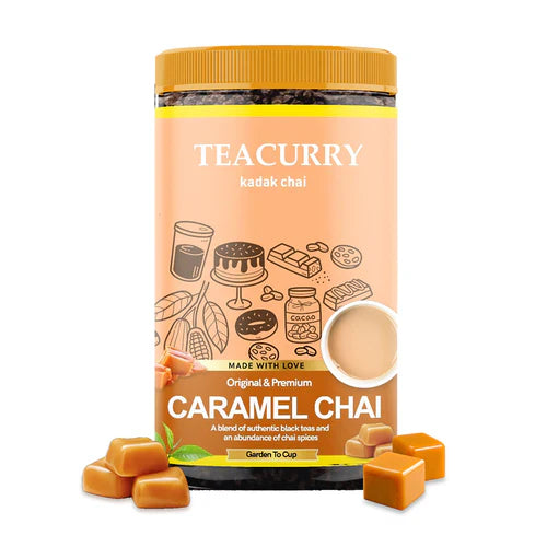 Caramel Chai - 100% Natural Caramel Flavoured Chai Tea for Digestion and Energy, Refreshing & Tasteful- 200 gms