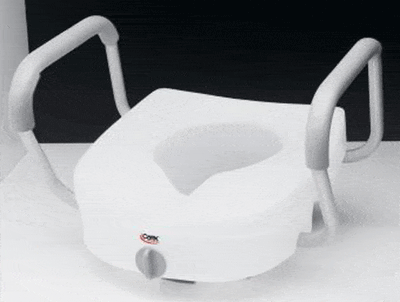 EZ Lock Raised Toilet Seat with Non Adjustable Handles