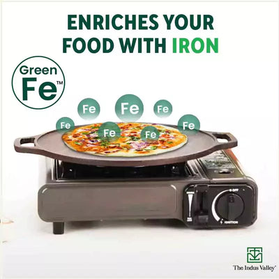 CASTrong Cast Iron Roti/Dosa Tawa, Pre-seasoned, Nonstick, 100% Pure, Toxin-free, Gas & Induction, Free ₹110 Spatula, 30.2cm, 2.4kg