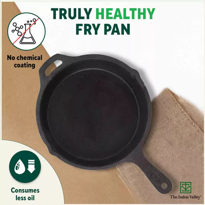 CASTrong Cast Iron Fry Pan, Pre-seasoned, Nonstick, 100% Pure, Toxin-free, Induction, 25cm, 1.6L, 2.4kg