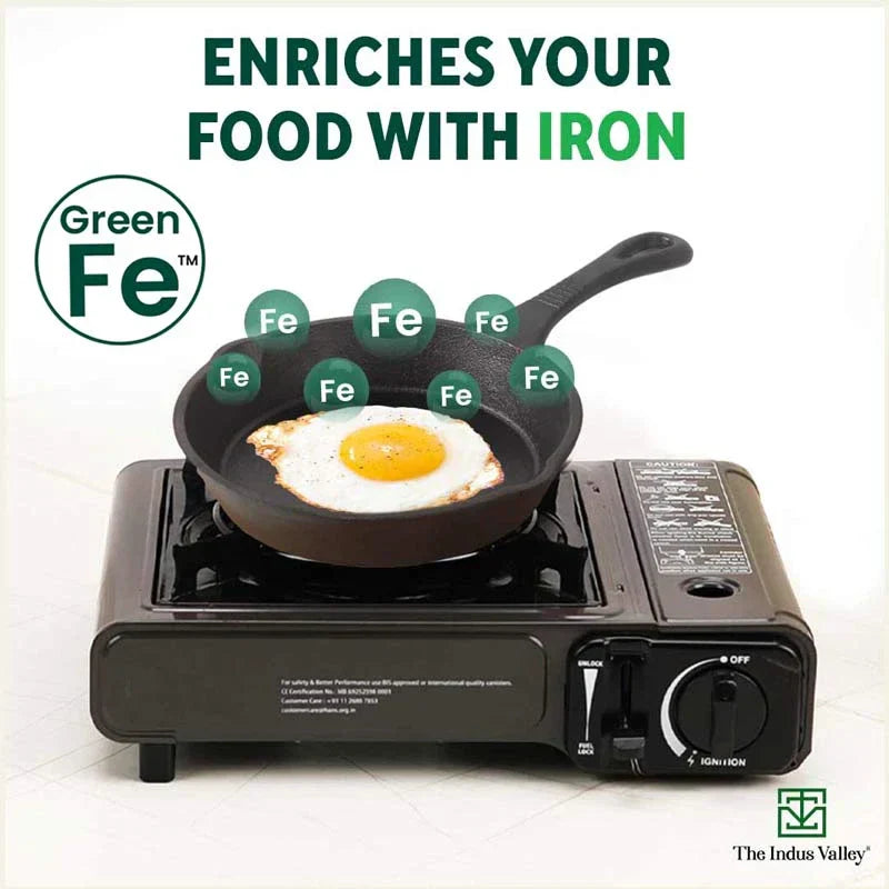 CASTrong Cast Iron Fry Pan, Pre-seasoned, Nonstick, 100% Pure, Toxin-free, Induction, 15.2cm, 0.4L, 1.1kg