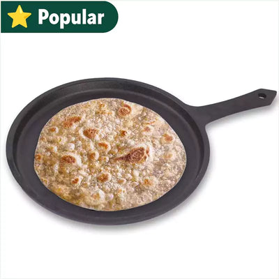 CASTrong Cast Iron Tawa with Handle, Pre-seasoned, 100% Pure, Toxin-free, Induction, 25.7cm, 2kg