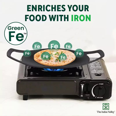 CASTrong Cast Iron Tawa,Pre-seasoned, Nonstick, 100% Pure, Toxin-free, Induction, 23.8cm, 1.4kg