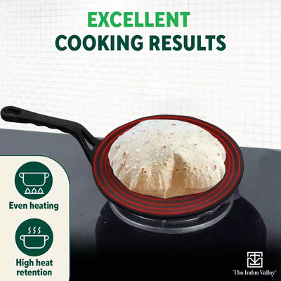 CASTrong Cast Iron Tawa+ Free ₹400 Tadka Pan,Pre-seasoned, Nonstick, 100% Pure, Toxin-free, 25.9cm, 1.9kg