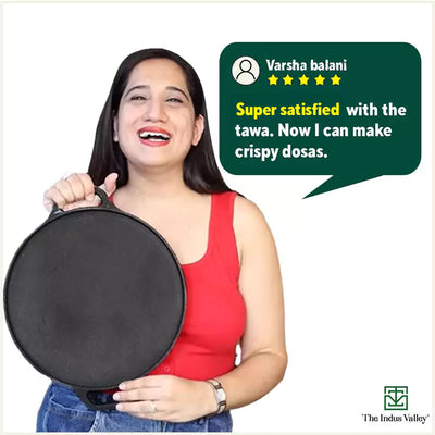 CASTrong Cast Iron Roti/Dosa Tawa, Pre-seasoned, Nonstick, 100% Pure, Toxin-free, Gas & Induction, Free ₹110 Spatula, 30.2cm, 2.4kg