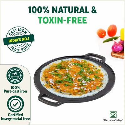 CASTrong Cast Iron Cookware Set: Free ₹110 Spatula +Tawa+Kadai+Fry Pan, Kitchen set for Home, Pre-seasoned,100% Pure,Toxin-free