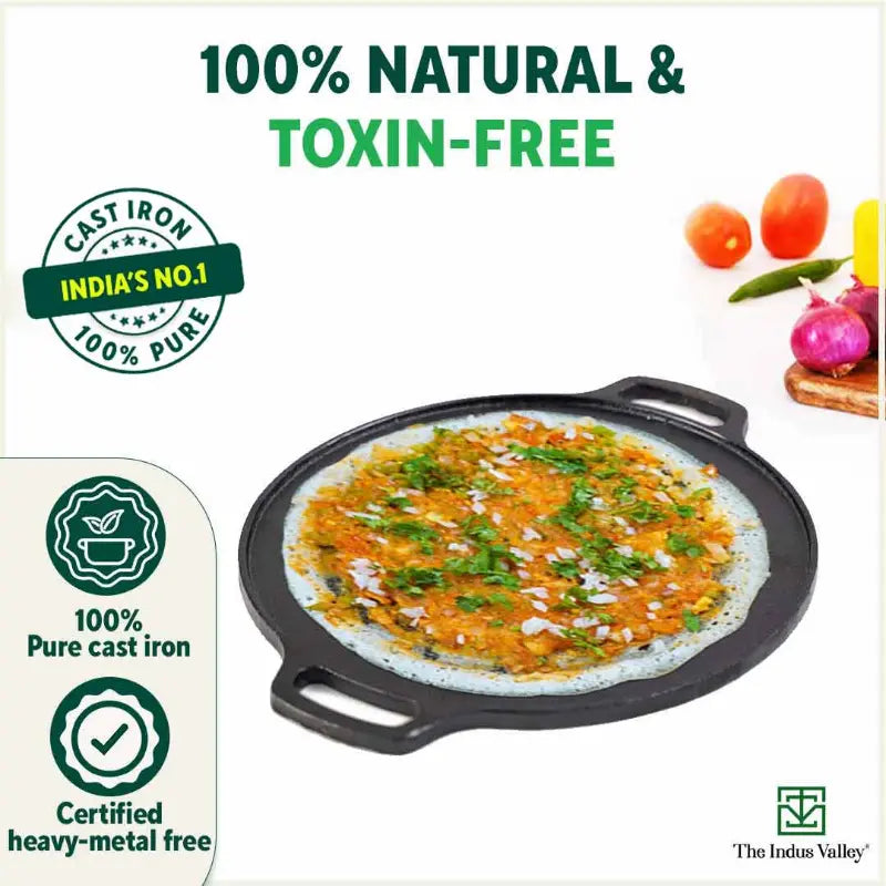 CASTrong Cast Iron Cookware Set: Free ₹110 Spatula +Tawa+Kadai+Fry Pan, Kitchen set for Home, Pre-seasoned,100% Pure,Toxin-free