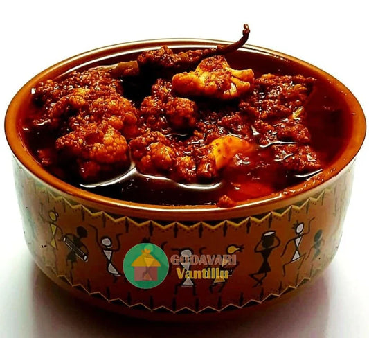 Godavari Vantillu Cauliflower Avakaya - Andhra Style Cauliflower Pickle -  500 gms