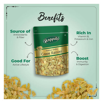 Happilo Premium Seedless Green Raisins