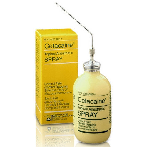 Cetacaine Topical Anesthetic Spray Dental Anesthesia Oral Numbing Spray 5 gm Bottle (Rx)