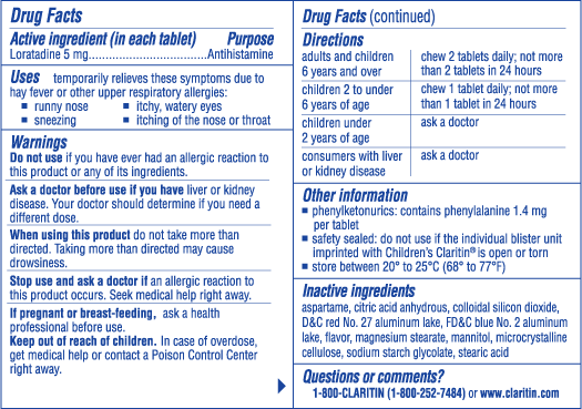 Claritin Children's 24 Hour Allergy Relief Grape Chewable Tablets 10 Count