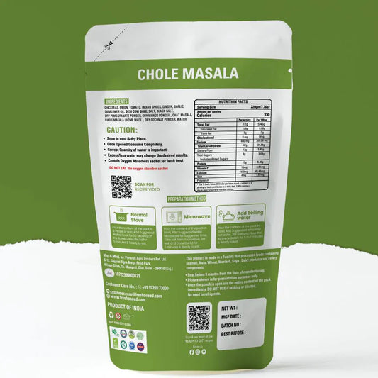 Fresh O Need Chole Masala - Ready To Eat 220 gms