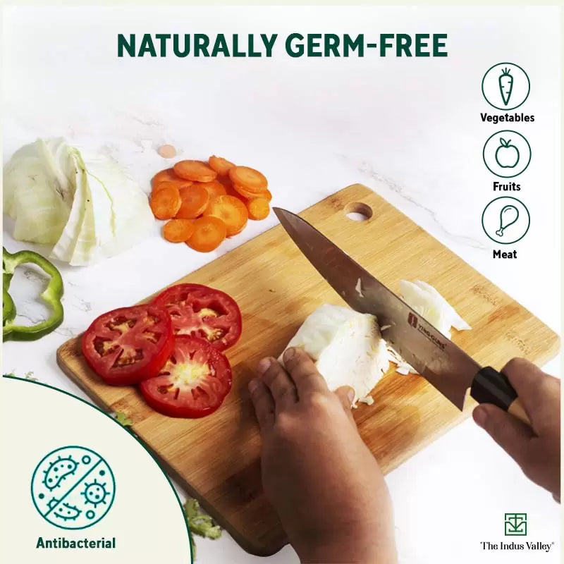 100% Natural Bamboo Wood Chopping/Cutting Board, Toxin-free, No Dye/Polish, Strong,Scratch Resistant 32cm in Length /21.7cm in Width