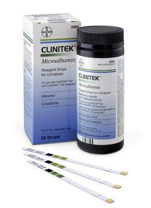 Clinitek Microalbumin Reagent Test Strips, 25/vial