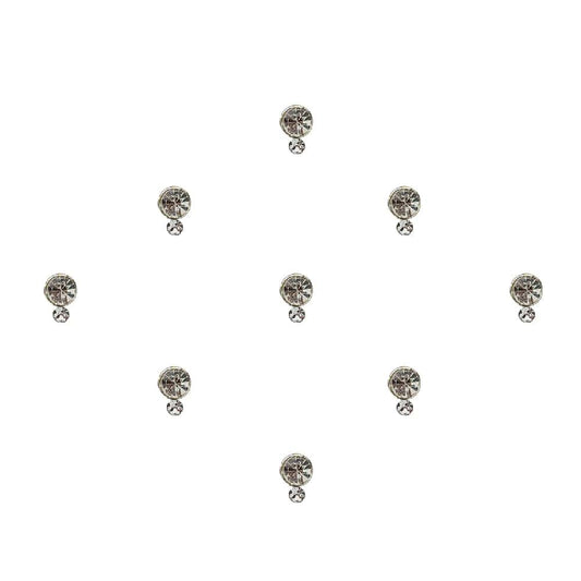 Comet Busters Silver Stone Bindi with Diamond Dot (BIN1629)
