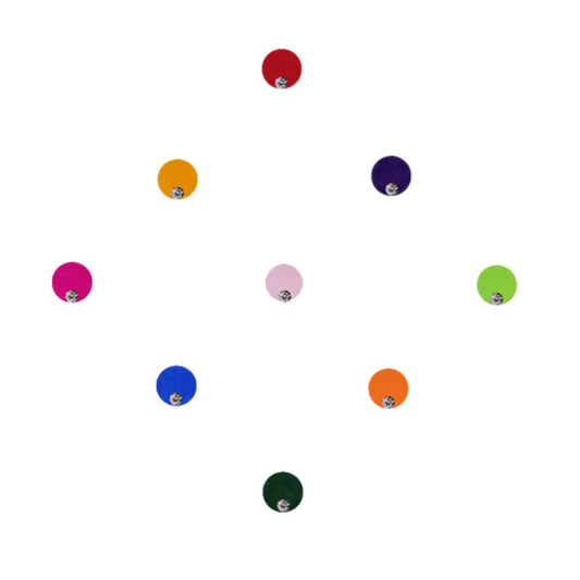 Comet Busters Single Stone Multicolor Round Velvet Bindi (4 mm) (BIN595)