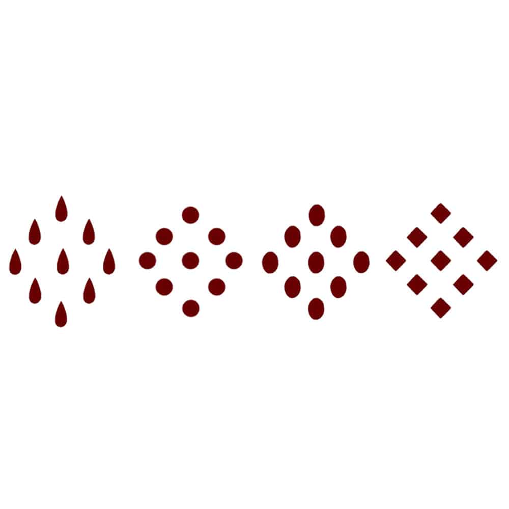Comet Busters Tear Drop, Round, Oval and Square Maroon Bindis