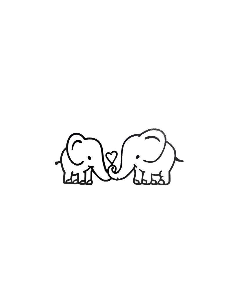 Comet Busters Temporary Tattoo - Elephant (Set of 1) - Cute Temporary Tattoos Stick On Sticker (BJ047)
