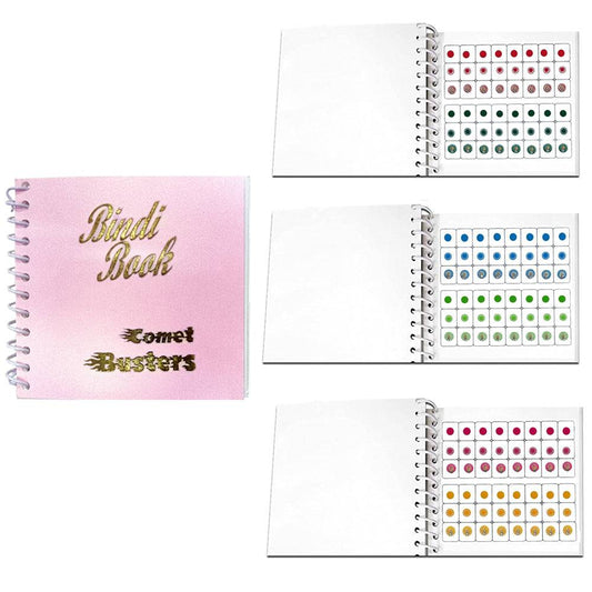 Comet Busters The Mini Bindi Book 9-240 Multicolored Handcrafted Round Bindis (Multicolor)