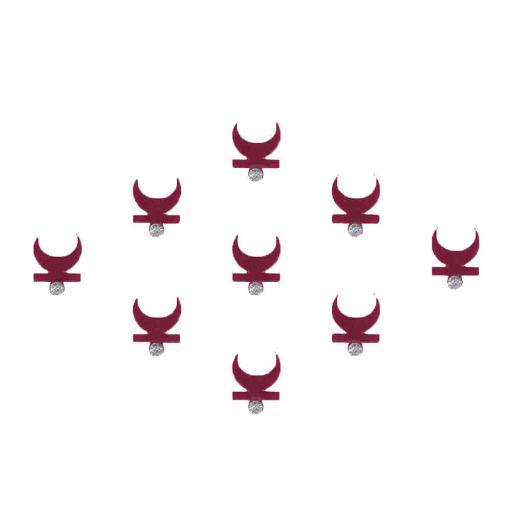 Comet Busters Traditional Maroon Moon Bindi With Stone (BIN617)