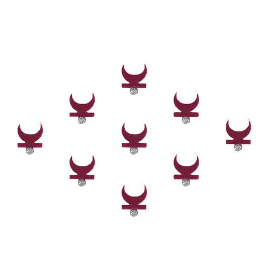 Comet Busters Traditional Maroon Moon Bindi With Stone (BIN617)