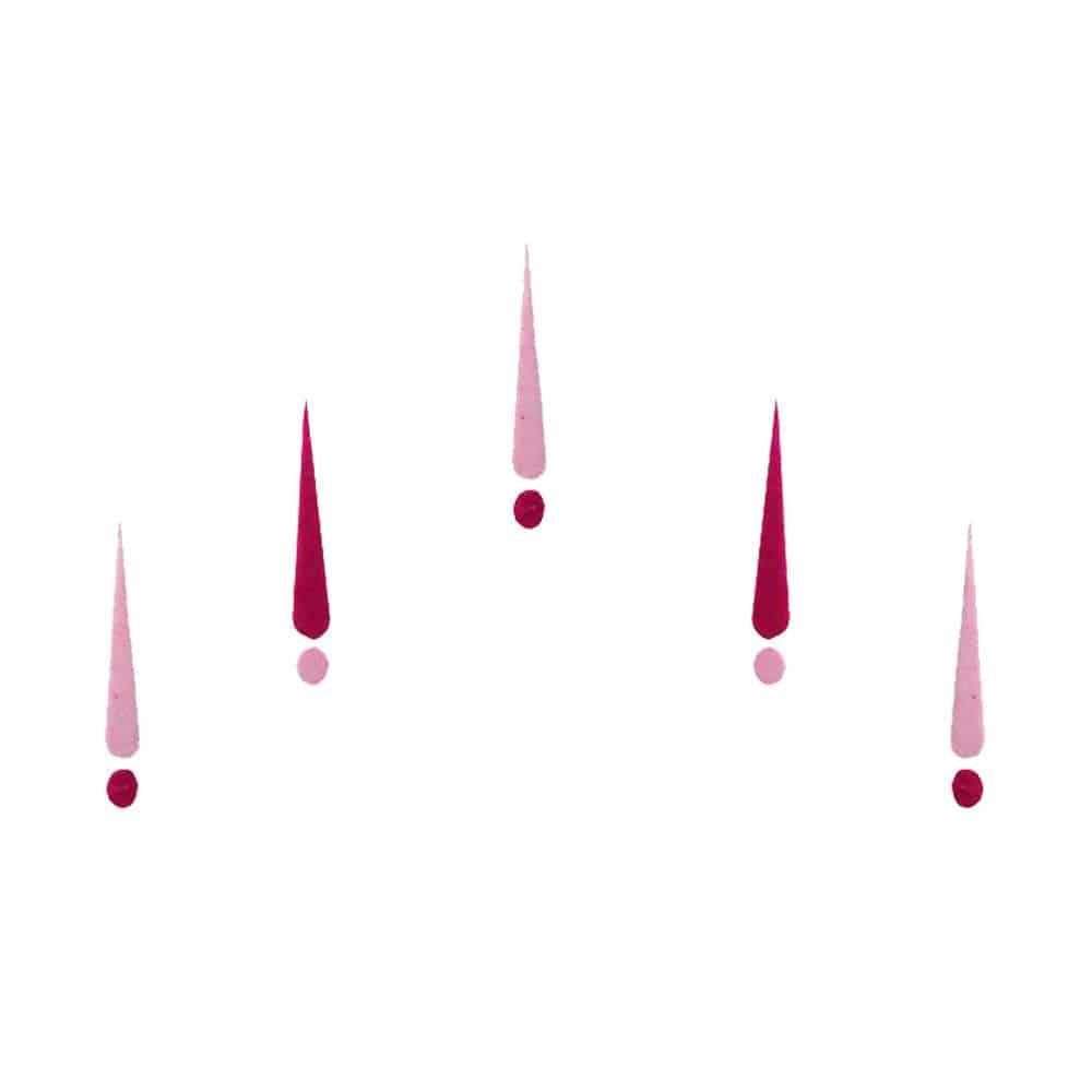 Comet Busters Traditional Pink Long Bindis (25 mm) (BIN492)
