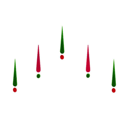 Comet Busters Traditional Red and Green Long Bindis (25 mm) (BIN493)