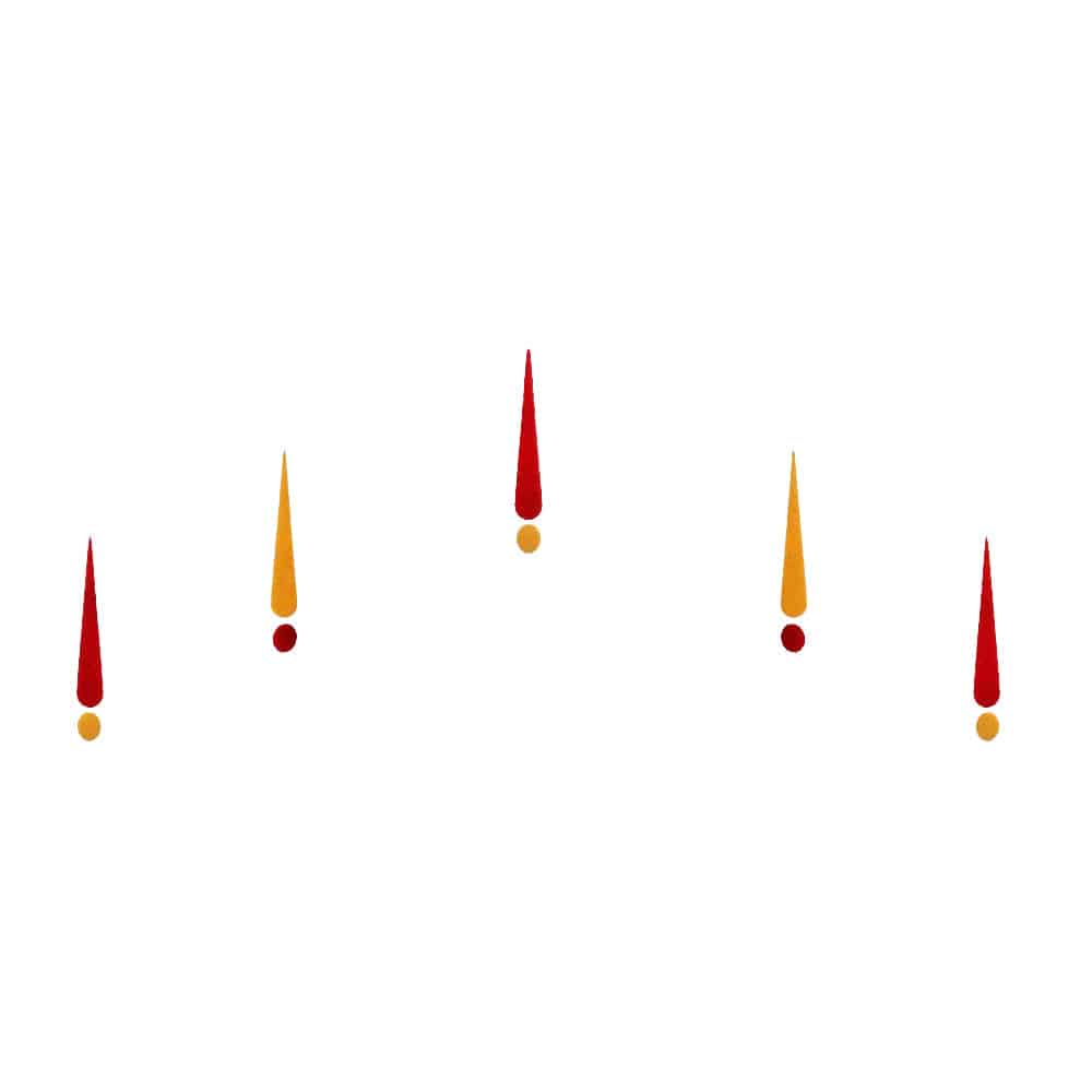 Comet Busters Traditional Red and Yellow Long Bindis (25 mm) (BIN486)