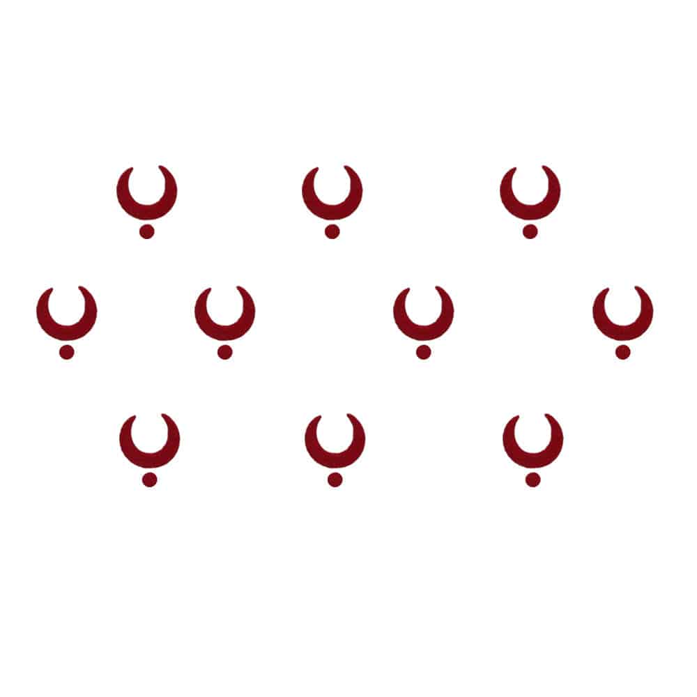 Comet Busters Traditional Red Moon Bindis With Red Dot (6mm) (BIN1153)