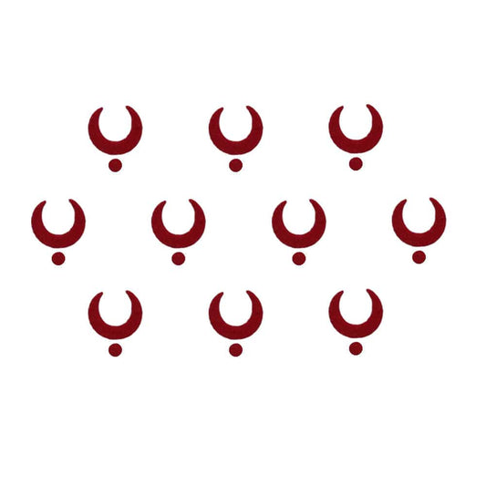 Comet Busters Traditional Red Moon Bindis With Red Dot (8mm) (BIN1150)