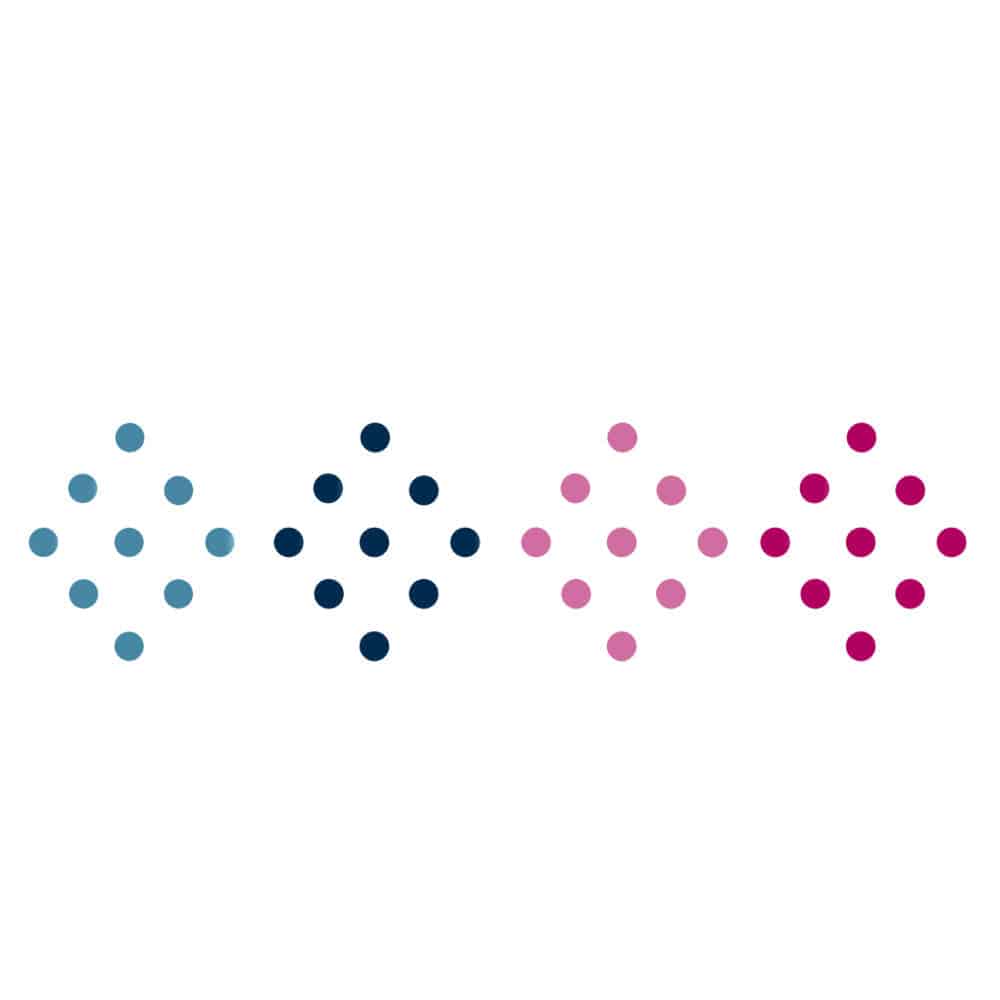 Comet Busters Turquoise, Dark Blue, Pink and Hot Pink Beautiful Round Plain Bindis (5mm) (BIN925)